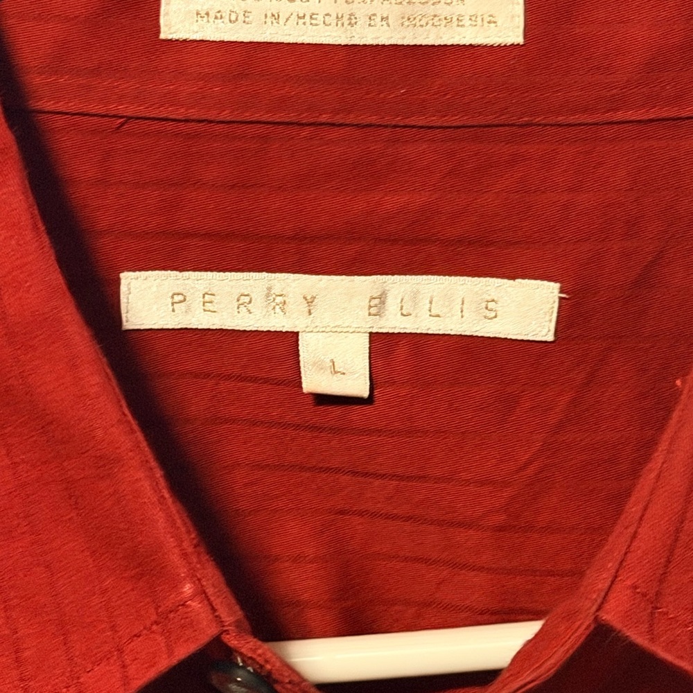 Perry Ellis Men's Deep Red Casual Shirt